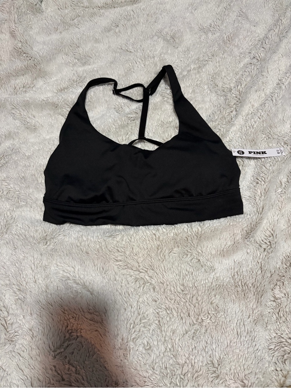 Victoria's Secret PINK Black Strappy Sports Bra